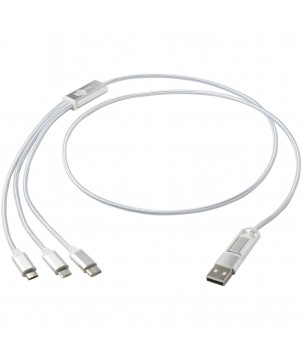 Accessoires de téléphonie - Câble de charge 5-1 Versatile en aluminium recyclé | PRINTECOM