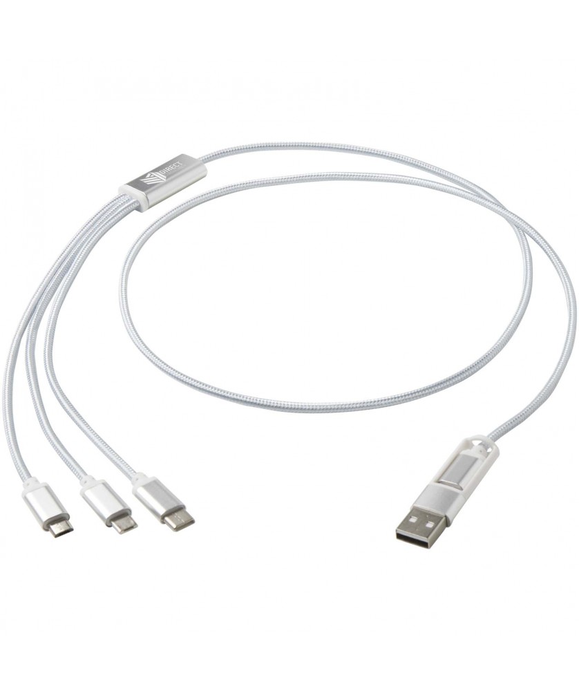 Accessoires de téléphonie - Câble de charge 5-1 Versatile en aluminium recyclé | PRINTECOM