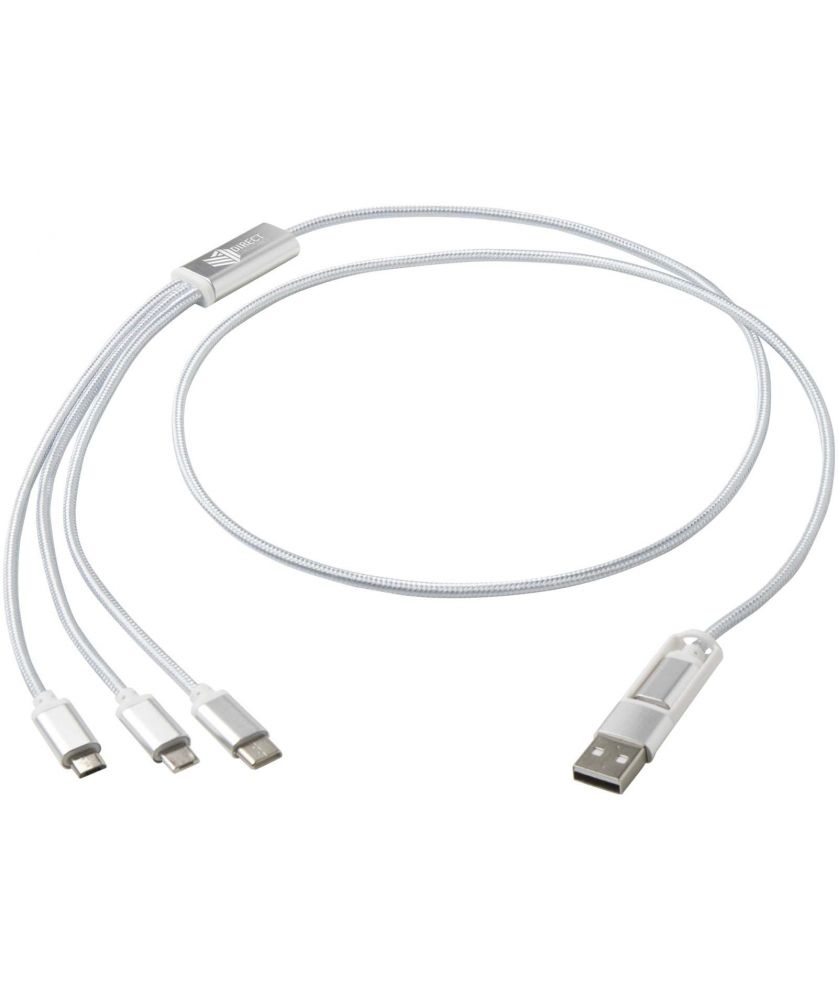 Câble de charge 5 en 1 en aluminium recyclé personnalisé Versatile Accessoires de téléphonie publicitaire