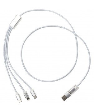 Accessoires de téléphonie - Câble de charge 5-1 Versatile en aluminium recyclé | PRINTECOM