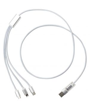 Câble de charge 5 en 1 en aluminium recyclé personnalisé Versatile Accessoires de téléphonie publicitaire