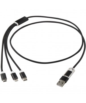 Accessoires de téléphonie - Câble de charge 5-1 Versatile en aluminium recyclé | PRINTECOM