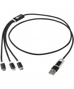 Accessoires de téléphonie - Câble de charge 5-1 Versatile en aluminium recyclé | PRINTECOM