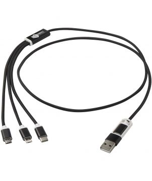 Câble de charge 5 en 1 en aluminium recyclé personnalisé Versatile Accessoires de téléphonie publicitaire
