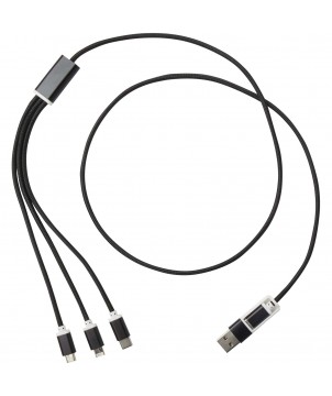 Accessoires de téléphonie - Câble de charge 5-1 Versatile en aluminium recyclé | PRINTECOM
