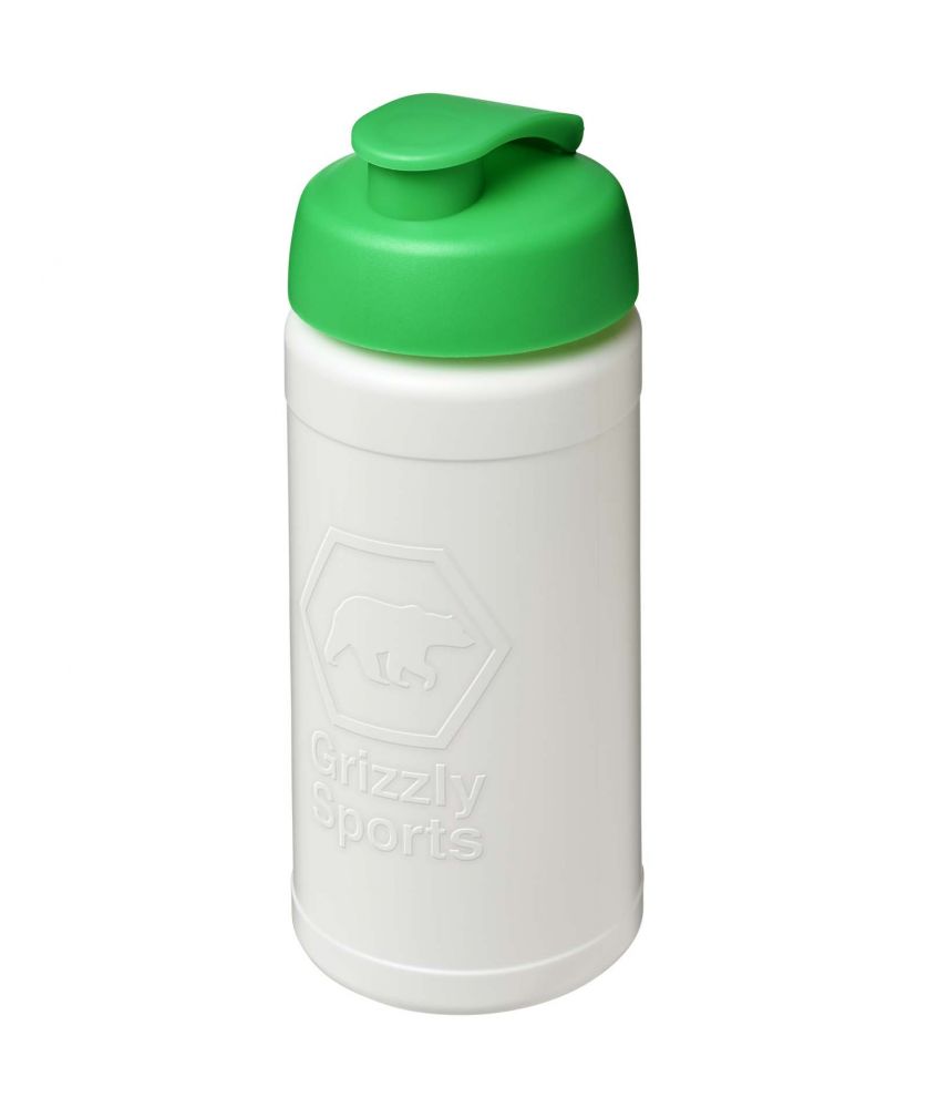 Bouteille de sport personnalisée recyclée 500 ml Baseline Rise rabattable Gourdes de sport publicitaire