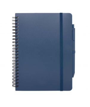 Carnet A5 en plastique océanique avec stylo personnalisé Thalaasa (encre noire)