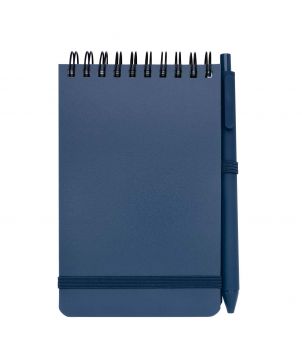 Carnet A6 en plastique océanique avec stylo personnalisé Thalaasa (encre noire) Carnets publicitaire