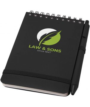 Carnet A6 en plastique océanique avec stylo personnalisé Thalaasa (encre noire)