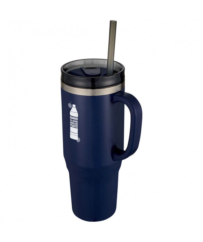 Mugs isothermes - Mug isotherme Melbourne 1200 ml certifié RCS avec paille | PRINTECOM