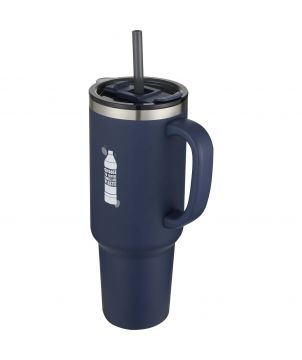 Mug isotherme personnalisé inox recyclé 1,2 L Sydney paille Mugs isothermes publicitaire