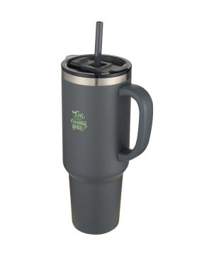 Mug isotherme personnalisé inox recyclé 1,2 L Sydney paille Mugs isothermes publicitaire