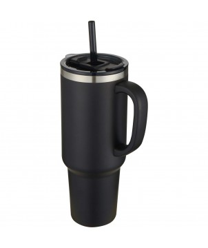 Mugs isothermes - Mug Sydney 1200 ml double paroi certifié RCS avec isolation par le vide et couche de cuivre avec paille | PRINTECOM