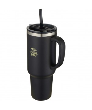 Mugs isothermes - Mug Sydney 1200 ml double paroi certifié RCS avec isolation par le vide et couche de cuivre avec paille | PRINTECOM