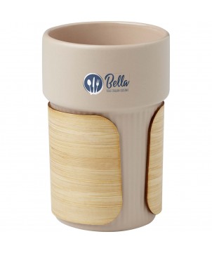 Gobelets et mugs - Gobelet Fika de 340 ml avec couvercle en bambou | PRINTECOM