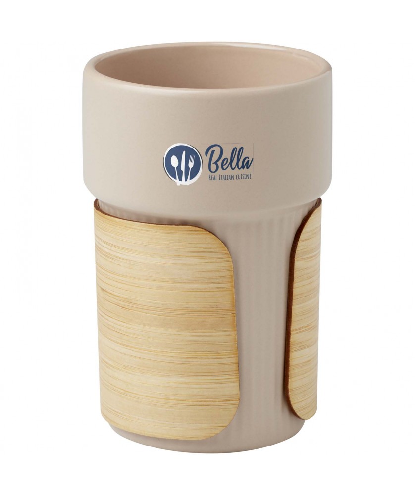 Gobelets et mugs - Gobelet Fika de 340 ml avec couvercle en bambou | PRINTECOM