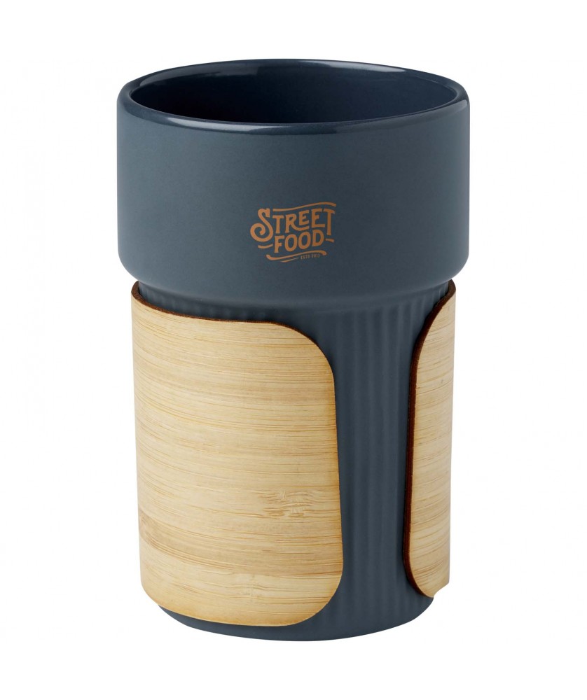 Gobelets et mugs - Gobelet Fika de 340 ml avec couvercle en bambou | PRINTECOM