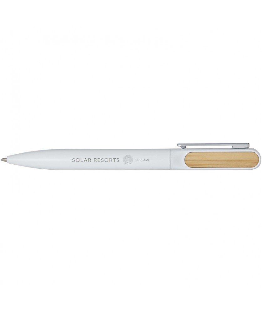 Stylos - Stylo bille en aluminium recyclé Blanca (encre noire) | PRINTECOM