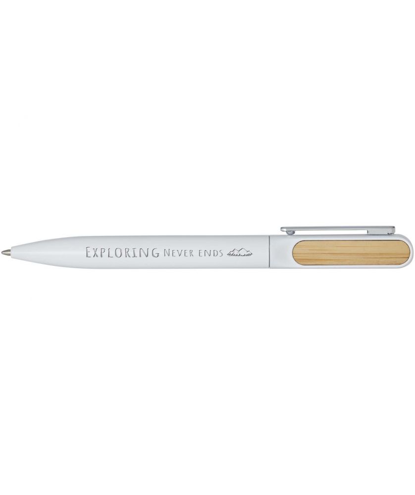 Stylo bille Blanca en aluminium recyclé personnalisé (encre bleue) Stylos publicitaire
