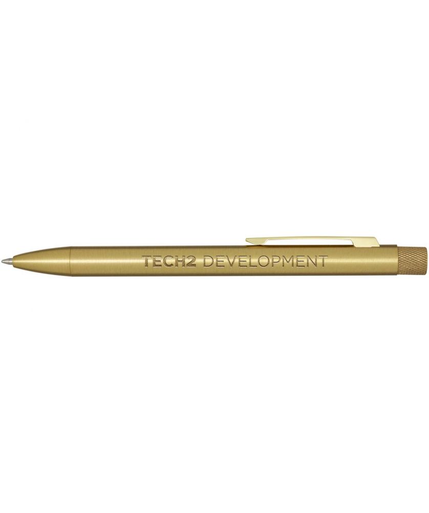 Stylo bille Beatriz en laiton recyclé personnalisé (encre bleue) Stylos publicitaire