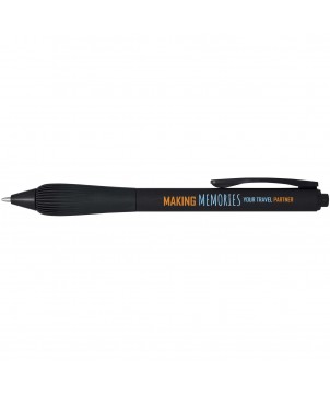 Stylo bille en plastique recyclé personnalisé Lorena (encre noire) Stylos publicitaire