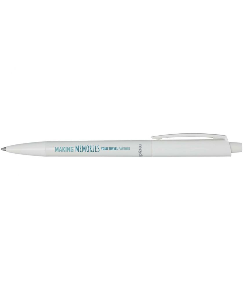 Stylo bille Martha en plastique recyclé personnalisé (encre bleue) Stylos publicitaire