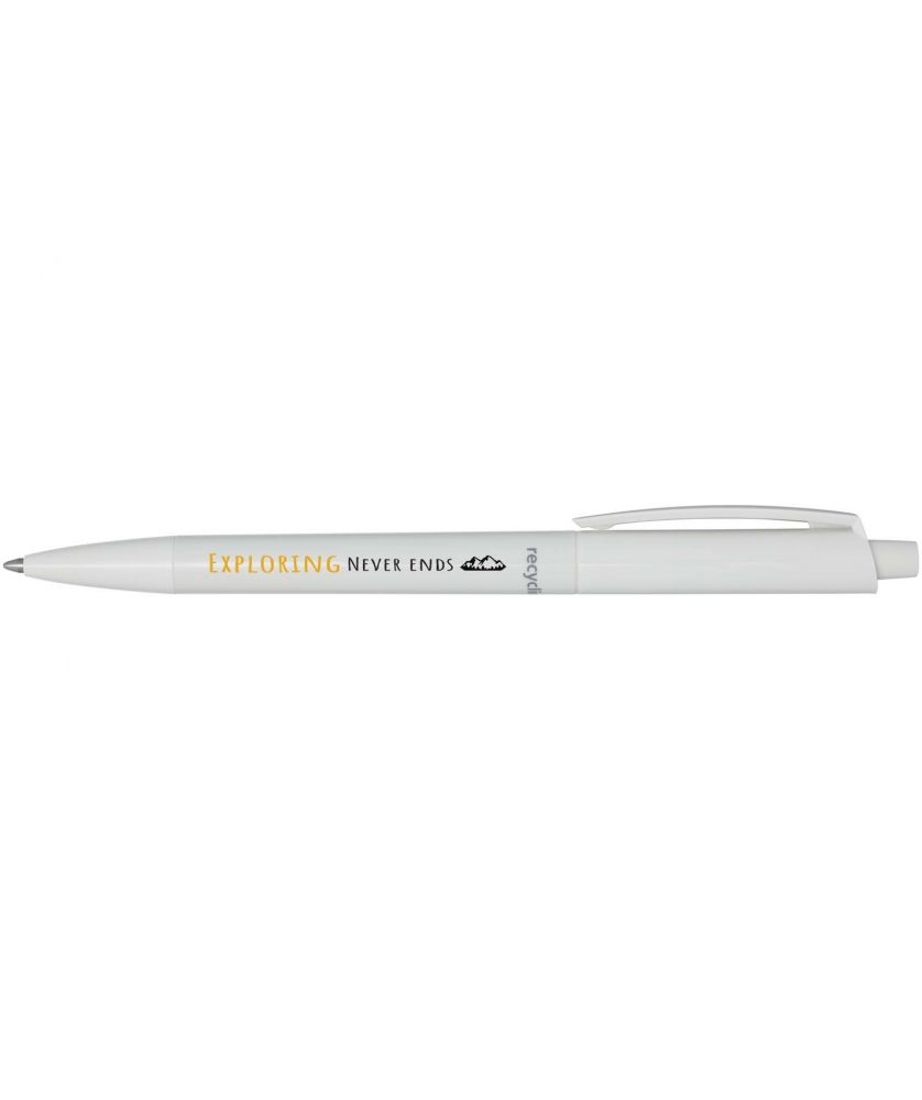 Stylo bille Martha en plastique recyclé personnalisé (encre noire) Stylos publicitaire