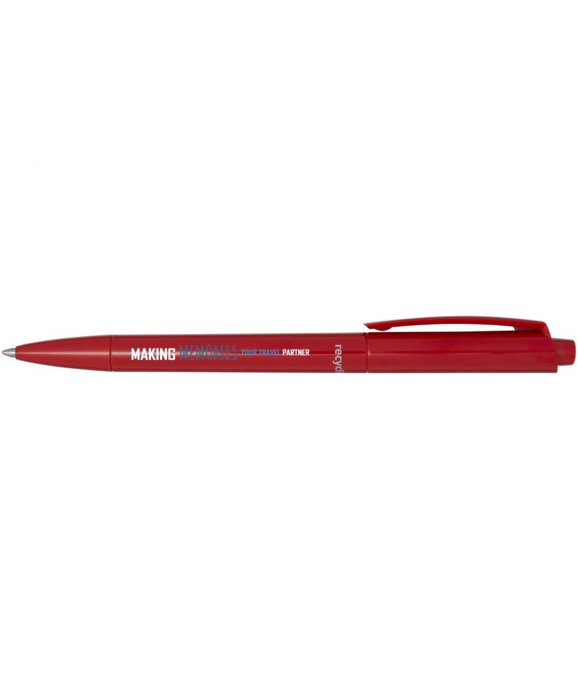 Stylo bille Martha en plastique recyclé personnalisé (encre noire) Stylos publicitaire