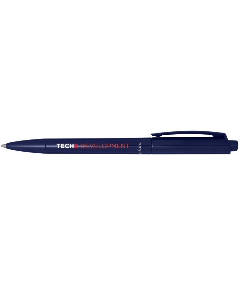 Stylo bille Martha en plastique recyclé personnalisé (encre noire) Stylos publicitaire