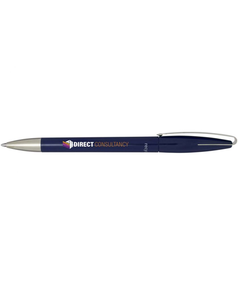 Stylo bille Ana en plastique recyclé personnalisé (encre bleue) Stylos publicitaire