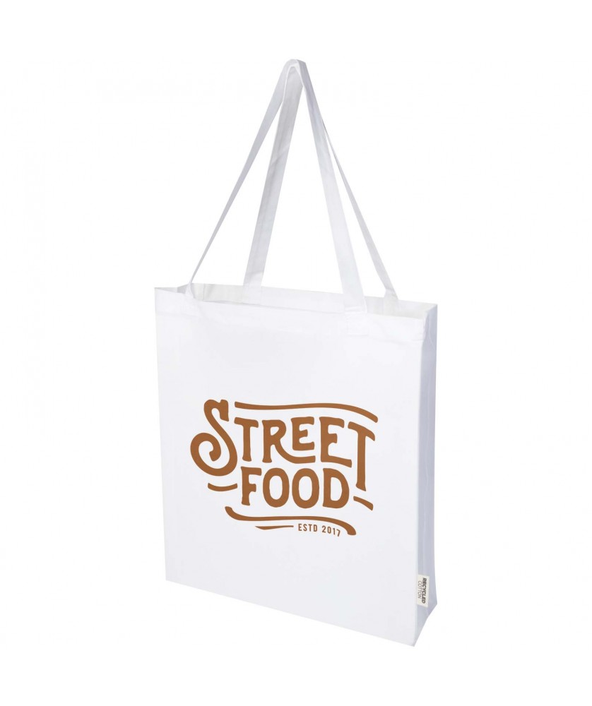 Sacs Shopping et Tote Bags - Sac shopping à soufflets Madras en coton recyclé 140 g/m² certifié GRS 12L | PRINTECOM