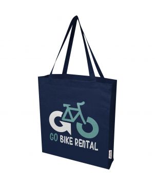 Tote bag coton recyclé GRS à soufflet personnalisé 140 g 12 L Madras Sacs Shopping et Tote Bags publicitaire
