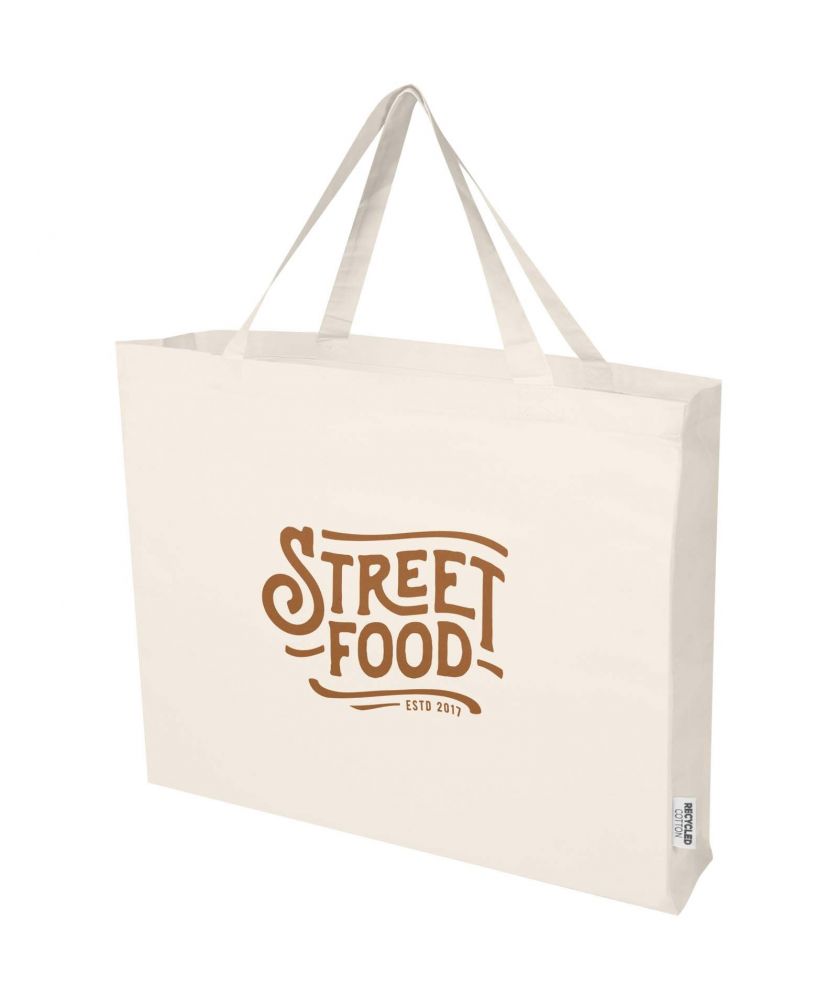 Grand tote bag coton recyclé GRS personnalisé 220 g 40 L Odessa Sacs Shopping et Tote Bags publicitaire