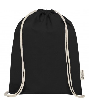 Sacs à dos - Sac avec cordon Oregon en coton recyclé 140 g/m² certifié GRS | PRINTECOM