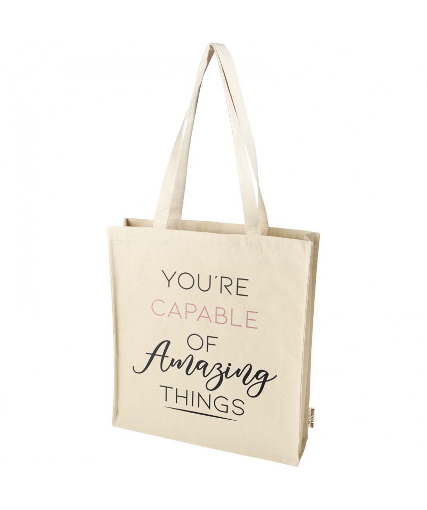 Sacs Shopping et Tote Bags - Sac shopping à soufflets Florida certifié GRS 270 g/m² 14L | PRINTECOM