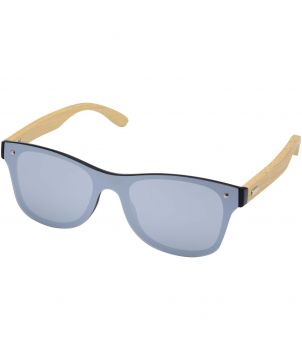 Lunettes de soleil personnalisées branches bambou Tan Lunettes de Soleil publicitaire