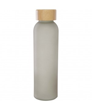 Bouteilles et gourdes - Bouteille en verre sodocalcique mat Lume de 500 ml avec couvercle en bambou | PRINTECOM