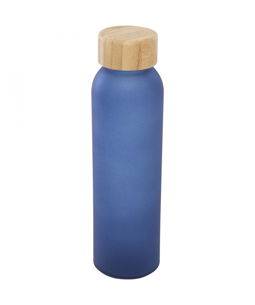 Bouteilles et gourdes - Bouteille en verre sodocalcique mat Lume de 500 ml avec couvercle en bambou | PRINTECOM
