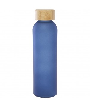 Bouteilles et gourdes - Bouteille en verre sodocalcique mat Lume de 500 ml avec couvercle en bambou | PRINTECOM