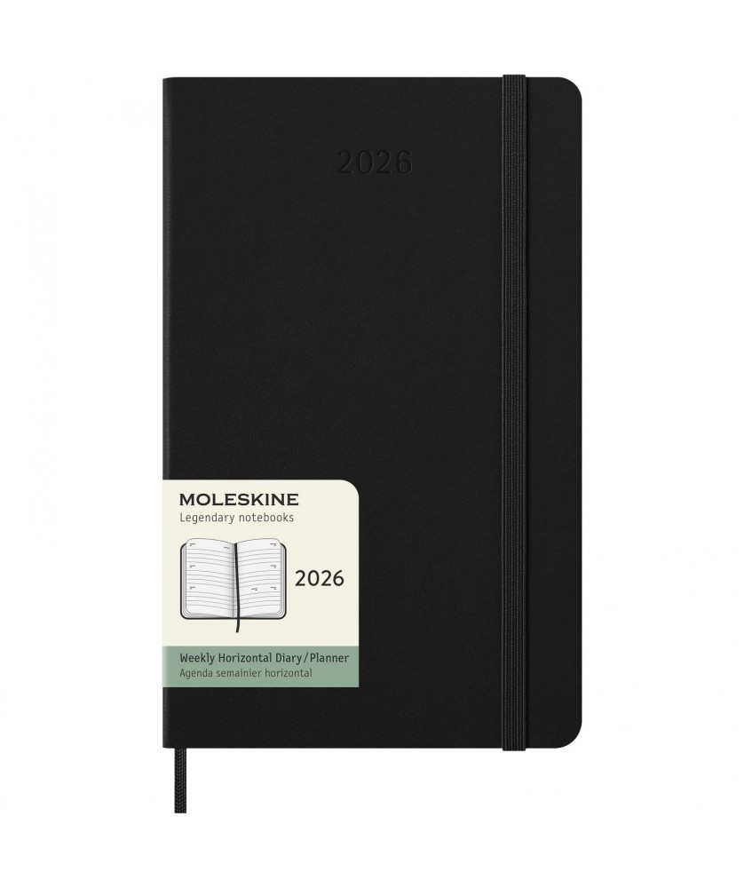 Carnets - Agenda L hebdomadaire horizontal 12 mois Moleskine à couverture rigide | PRINTECOM