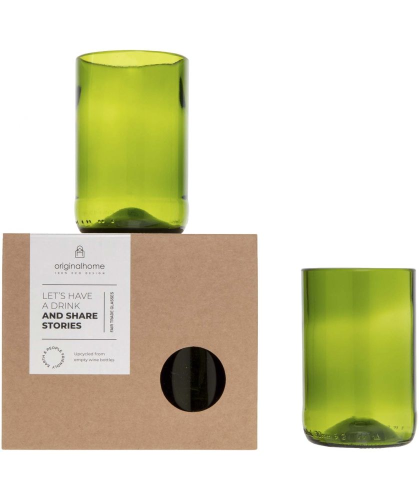 Ensemble de 2 verres en verre recyclé personnalisé Originalhome Vaisselle publicitaire