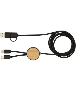 Câble 5 en 1 150 cm en plastique recyclé personnalisé Chechia 27 W Accessoires de téléphonie publicitaire