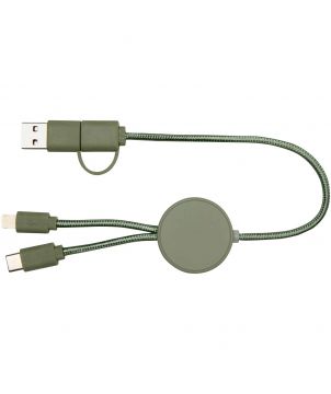 Câble 5 en 1 30 cm en plastique recyclé personnalisé Citala 27 W Accessoires de téléphonie publicitaire
