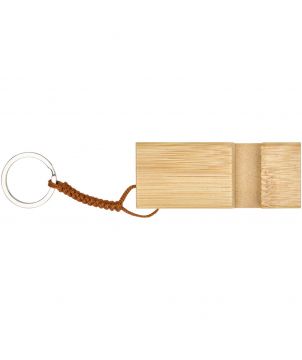 Support de téléphone en bambou avec porte-clés personnalisé Bosona Porte-clés publicitaire