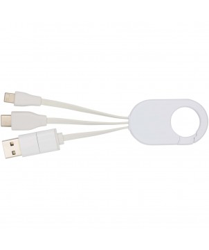 Accessoires de téléphonie - Câble de charge 4 en 1 Troop en plastique recyclé | PRINTECOM