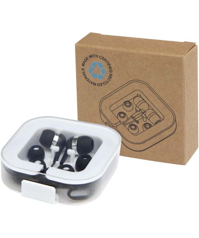 Casque filaire USB-C avec boîte en plastique recyclé personnalisé Baekdu Audio et Vidéo publicitaire
