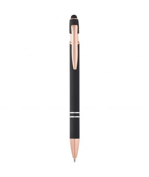 Stylo bille en aluminium recyclé finition or rose Nanna (encre bleue)
