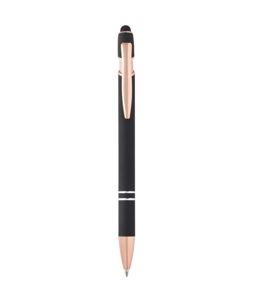 Stylo bille en aluminium recyclé finition or rose Nanna (encre bleue)