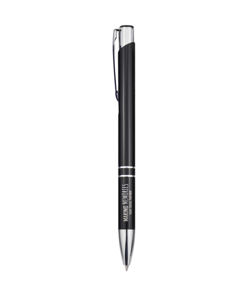 Stylo bille en aluminium recyclé Moneta (encre bleue) Stylos publicitaire