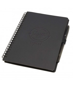Carnets - Carnet A5 à couverture souple réutilisable et parure de stylos Slate (encre noire) | PRINTECOM